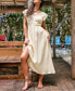 ფოტო #2 პროდუქტის Women's Apricot Flutter Sleeve Tie-Back Midi Beach Dress