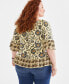 Фото #2 товара Plus Size Printed 3/4-Sleeve Top, Created for Macy's