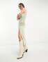 Фото #3 товара Emory Park bust detail split hem midi dress in soft sage