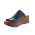 Фото #8 товара Miz Mooz Gianna P65003 Womens Black Leather Slip On Wedges Sandals Shoes