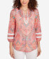 ფოტო #1 პროდუქტის Petite Paisley Lace Knit Top