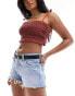 Фото #1 товара Free People classic distressed shorts in mid wash blue