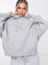 Фото #1 товара Nike mini swoosh over-oversized pullover hoodie in grey and sail