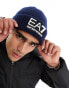 EA7 logo beanie in navy