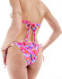 Фото #2 товара Bright Swimwear maria primavera tie side bikini bottom in pink