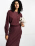 Фото #5 товара ASOS DESIGN high neck long sleeve maxi dress with blouson body in chocolate