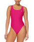 Фото #1 товара Women's Scoop-Neck Athletic One-Piece Swimsuit