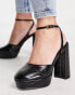 Miss Selfridge Grande black croc pu heel