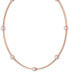 ფოტო #3 პროდუქტის Rose Gold-Tone Crystal Station Choker Necklace, 15" + 2" extender