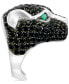 ფოტო #3 პროდუქტის EFFY® Men's Black Spinel and Green Onyx Panther Ring in Sterling Silver