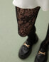 Фото #3 товара Reclaimed Vintage floral lace tights in black