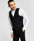 Фото #1 товара Men's Classic-Fit Stretch Black Tuxedo Vest, Created for Macy's