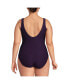 Фото #2 товара Plus Size Chlorine Resistant Texture High Leg Soft Cup Tugless One Piece Swimsuit