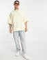 Фото #4 товара Topman extreme oversized short sleeve sweatshirt in pale yellow