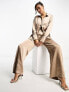 Фото #1 товара Pretty Lavish relaxed satin shirt co-ord in mocha