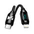 Фото #1 товара Kabel przewód do iPhone USB-C - Lightning z wyświetlaczem LED 36W 2m czarny