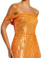 Фото #3 товара Women's One Shoulder Mesh Sequin Gown With Slit