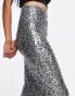 ASOS DESIGN sequin midi pencil skirt in dark silver