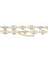 ფოტო #2 პროდუქტის Sterling Silver 14K Gold Plated Genuine Freshwater Pearl and Cubic Zirconia Link Adjustable Necklace
