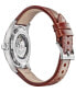 ფოტო #3 პროდუქტის Men's Swiss Automatic Khaki Field Brown Leather Strap Watch 42mm H70555533