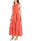 Women's Tie-Neck Tiered Sleeveless Maxi Dress