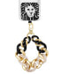 Women's Black and Ivory Acetate with Gold-Tone Alloy Chain Link Wrist Strap designed for Smart Phones