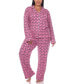 ფოტო #1 პროდუქტის Plus Size 2 Piece Long Sleeve Heart Print Pajama Set