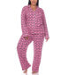 Фото #1 товара Plus Size 2 Piece Long Sleeve Heart Print Pajama Set