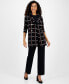 ფოტო #4 პროდუქტის Women's Windowpane Faux-Button Cardigan