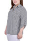 Plus Size 3/4 Ruched Sleeve Studded Top