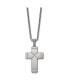 ფოტო #1 პროდუქტის Brushed Cross Pendant 19.5 inch Box Chain Necklace