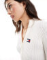 Фото #6 товара Tommy Jeans badge zip sweater dress in white