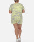 ფოტო #2 პროდუქტის Plus Size 2 Piece Top Shorts Lounge Set