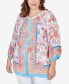 Фото #5 товара Plus Size Button Front Floral Printed Crepe Georgette Blouse