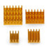 Set of heat sinks for Raspberry Pi - with heat transfer tape - gold - 4pcs.