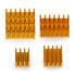 Фото #2 товара Set of heat sinks for Raspberry Pi - with heat transfer tape - gold - 4pcs.