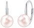 Фото #1 товара Silver earrings with light pink pearl Swarovski ® Crystals VSW015ELPS