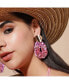 Women's Pink Beaded Teardrop Earrings