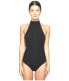 Фото #1 товара Jonathan Simkhai Women's Black High Neck Lace One-piece Size X-Small 177250