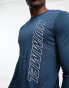 Hummel mesh t-shirt with long sleeves in navy