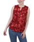 ფოტო #1 პროდუქტის Petite Sleeveless Jacquard Y-neck Top