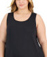 Plus Size Solid Essentials Crewneck Tank Top, Created for Macy's