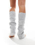 New Look ribbed leg warmers in light grey - фото #2