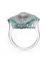 ფოტო #2 პროდუქტის Sterling Silver with White Gold Plated Baguette Cubic Zirconia Cocktail Ring