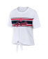 ფოტო #2 პროდუქტის Women's White Los Angeles Angels Front Tie T-shirt