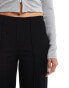 JDY high waist trouser with front seam detail in black