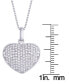 Фото #4 товара Macy's diamond 5/8 ct. t.w. Heart Locket Pendant Necklace in Sterling Silver