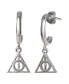 Фото #1 товара Silver Plated Hoop Earrings with Dangle Deathly Hallows Charm