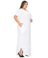 Plus Size Short Sleeve Pocket Maxi Dress