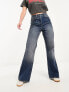 COLLUSION x008 mid rise relaxed flare jeans in washed black W34 - фото #1